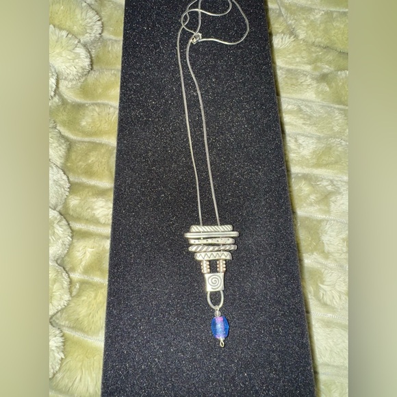 Vintage Unique Necklace with Moving Parts- Murano Glass Bead - Picture 1 of 5